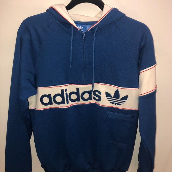 Adidas Blue Quarter Zip Hoodie - Picture 1 of 1